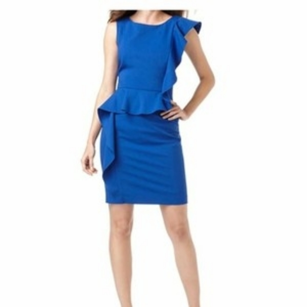 Calvin Klein One Shoulder Blue Dress